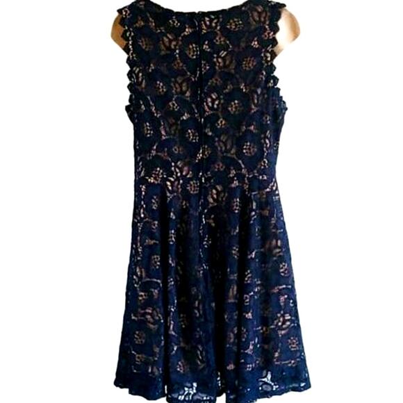 City Studio Junior Sleeveless Lace Fit & Flare Dress - Navy Blue Size 13 - Picture 4 of 6